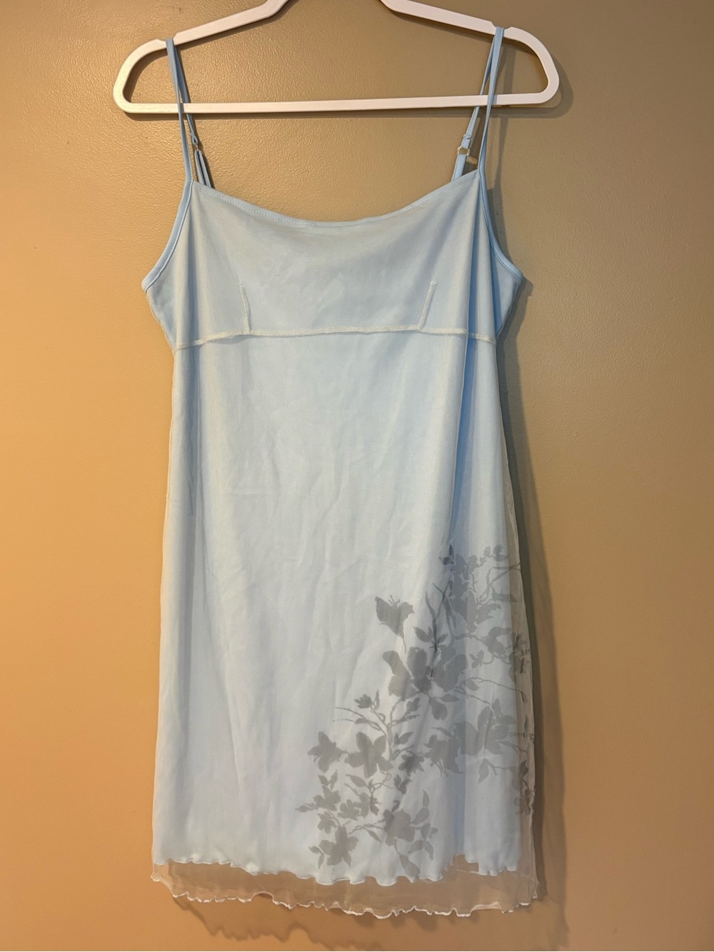 vintage y2k 90s fairycore butterfly sheer lined slip nightgown dress